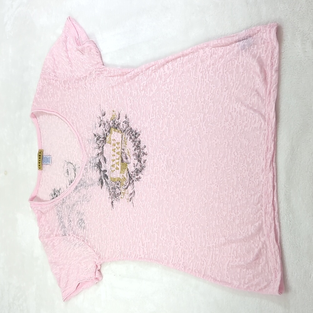 Caesars Palace M pink top EUC